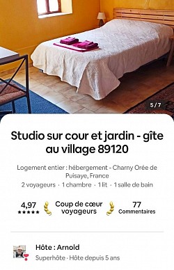 Fiche sur le site Airbnb.com du STUDIO